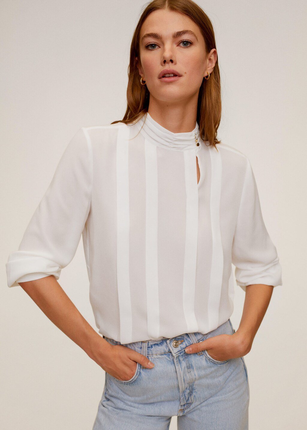 Mao collar blouse - Laurel Morgan