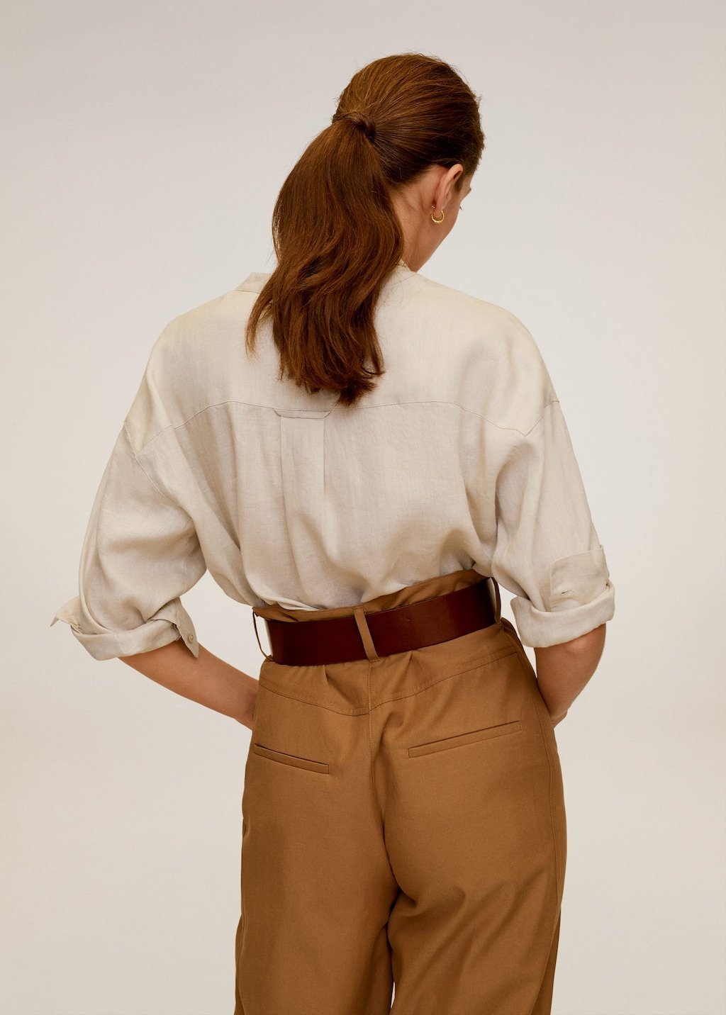 Mao collar linen shirt - Laurel Morgan