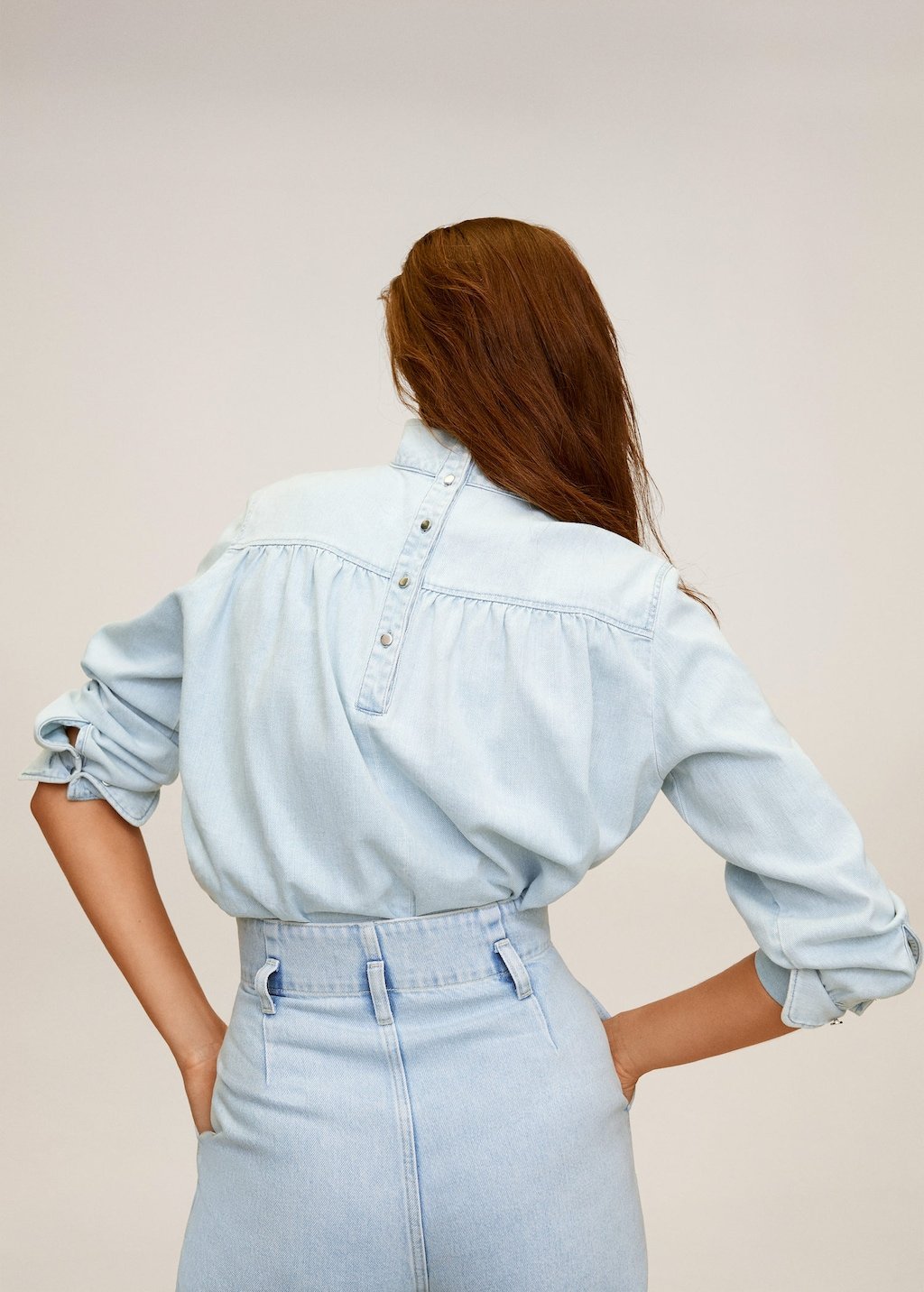 Medium wash denim shirt - Laurel Morgan