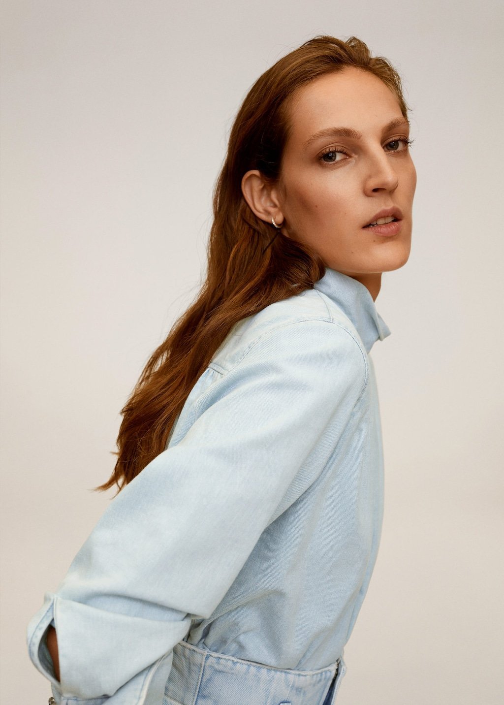 Medium wash denim shirt - Laurel Morgan