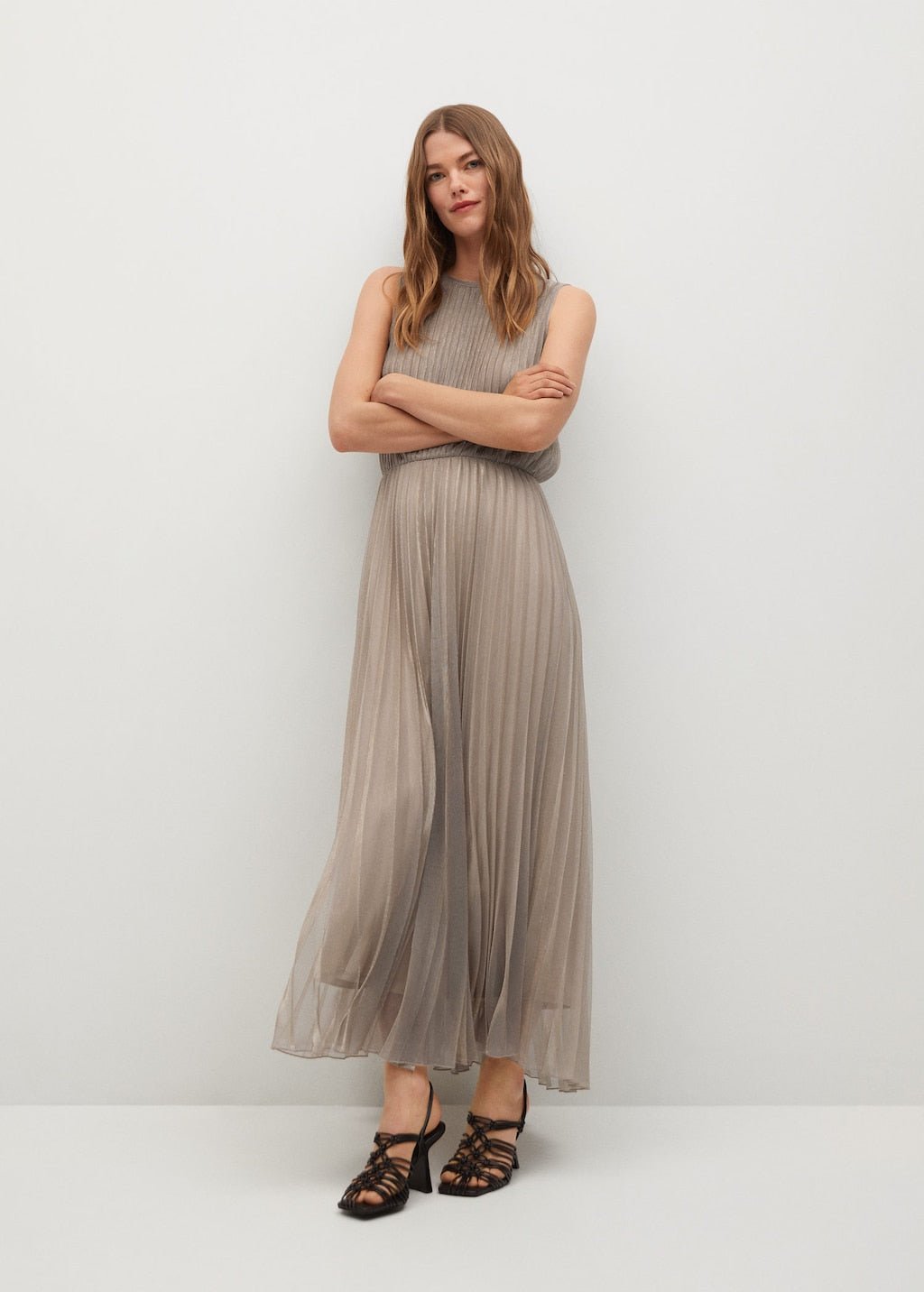 Metallic pleated dress - Laurel Morgan