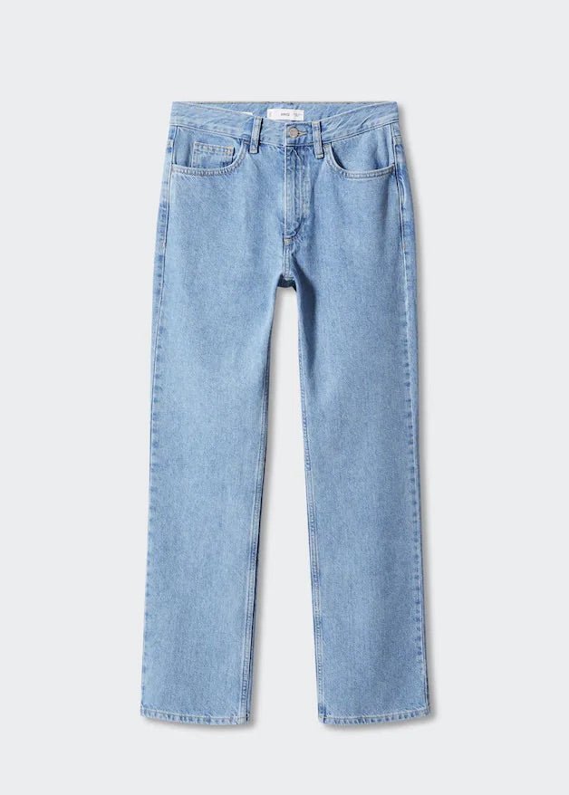 Mid-rise straight jeans