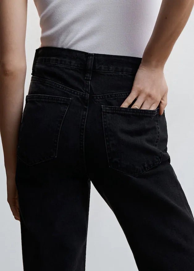 Mid-rise straight jeans