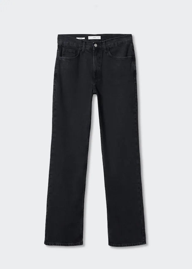 Mid-rise straight jeans