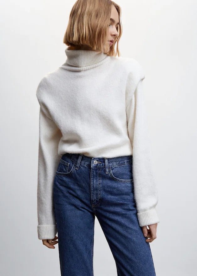 Mid-rise straight jeans