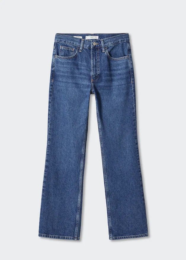 Mid-rise straight jeans