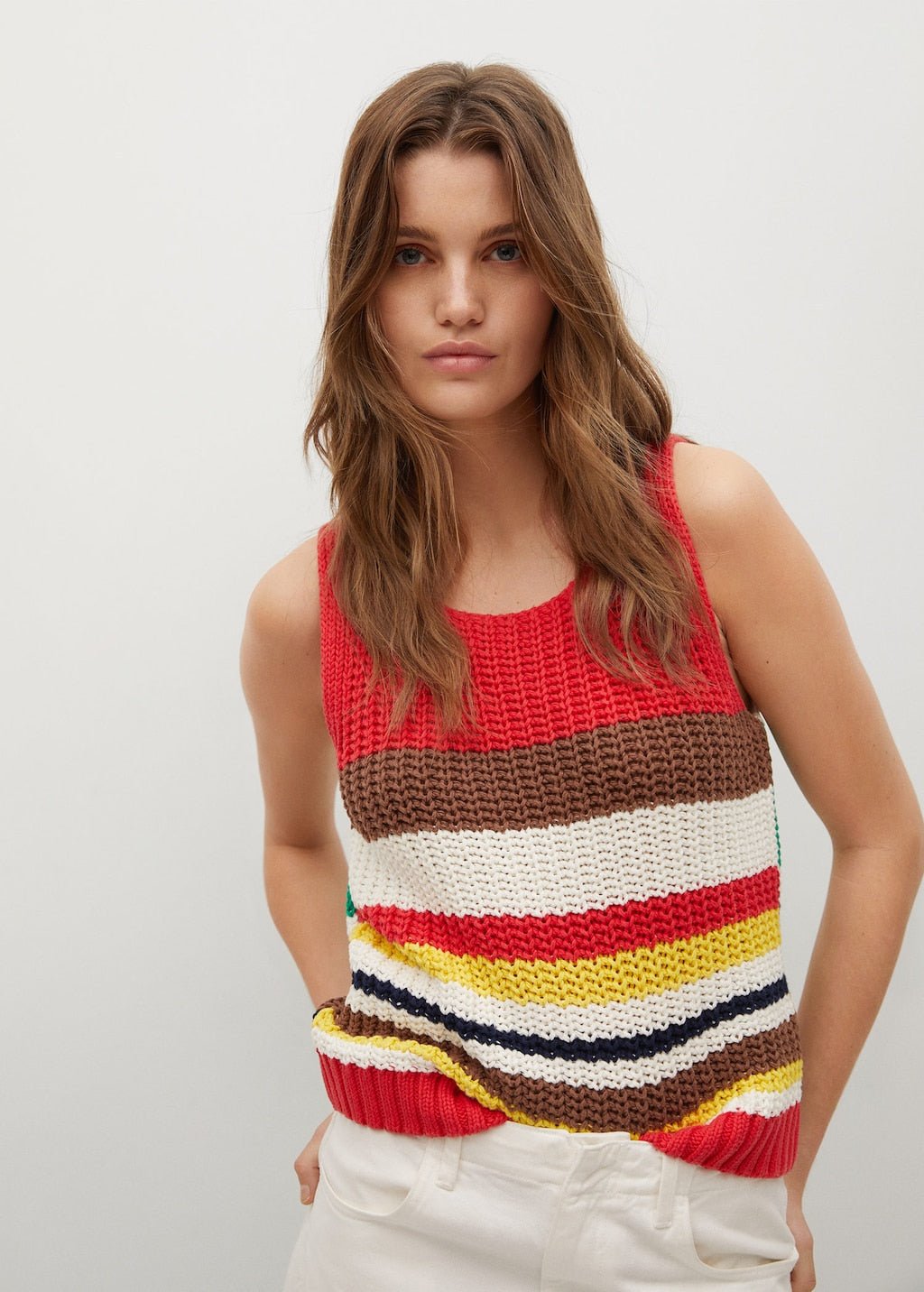 Multicoloured knitted top - Laurel Morgan