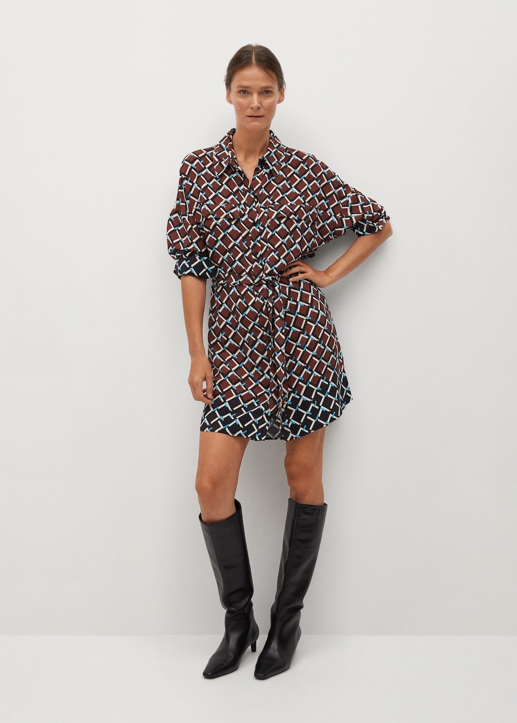 Navy Belt shirt dress - Laurel Morgan