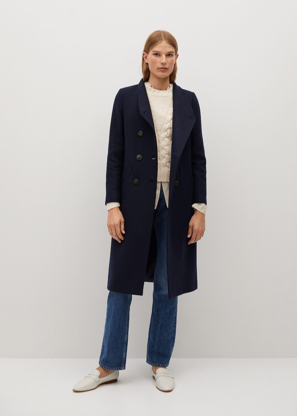 NAVY Manteco wool double-breasted coat - Laurel Morgan