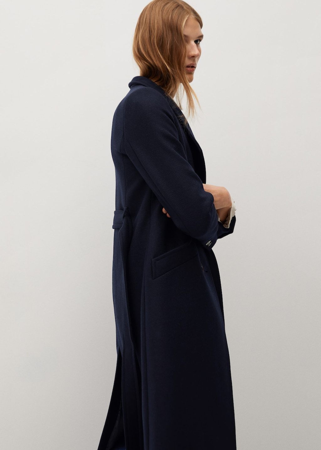 NAVY Manteco wool double-breasted coat - Laurel Morgan