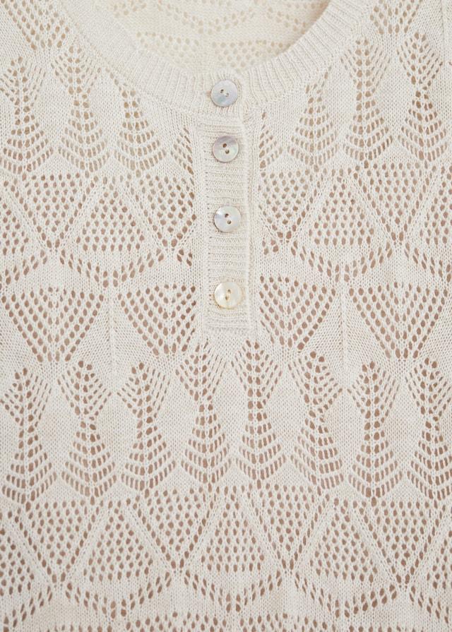 Openwork detail linen dress - Laurel Morgan