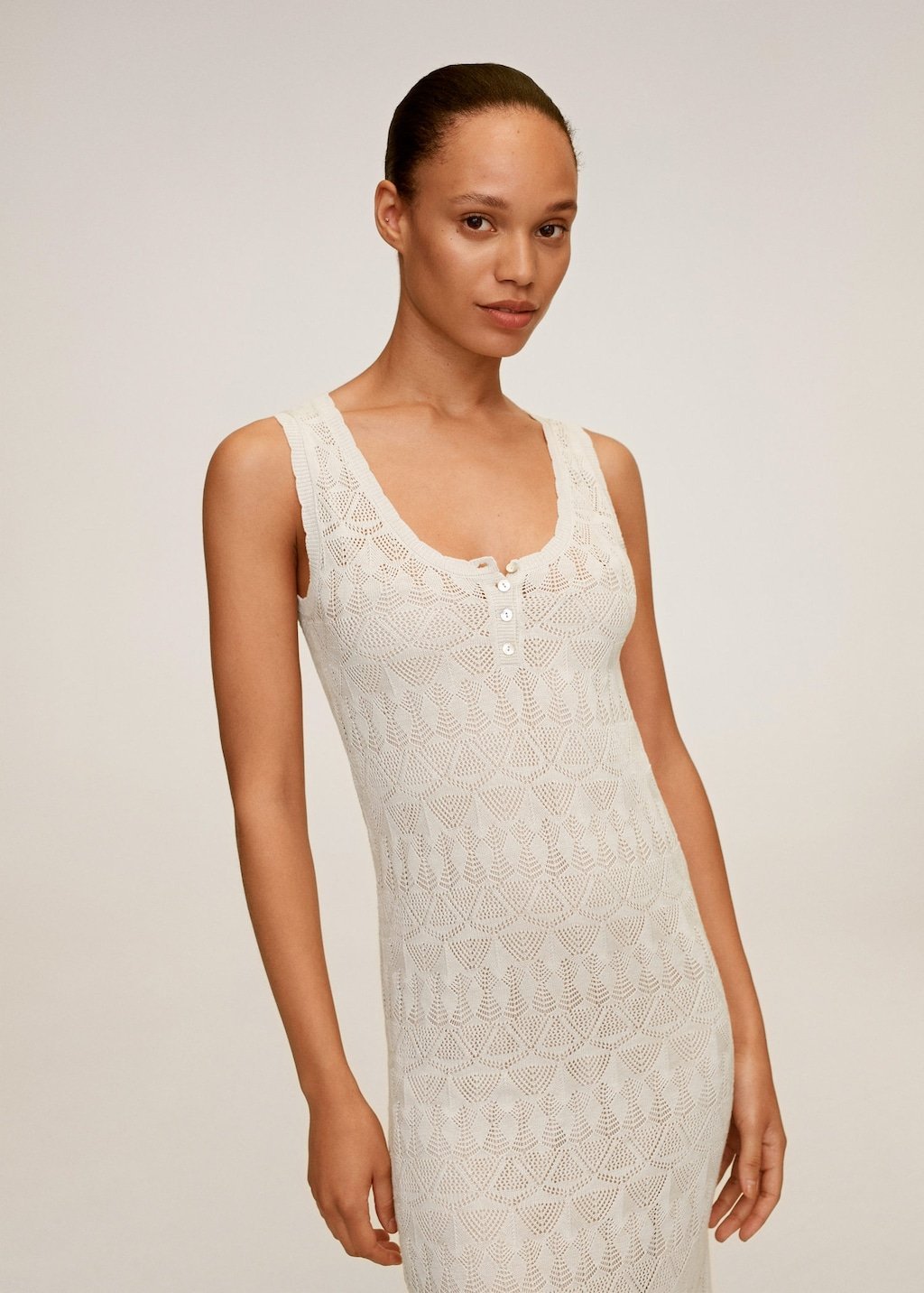 Openwork detail linen dress - Laurel Morgan