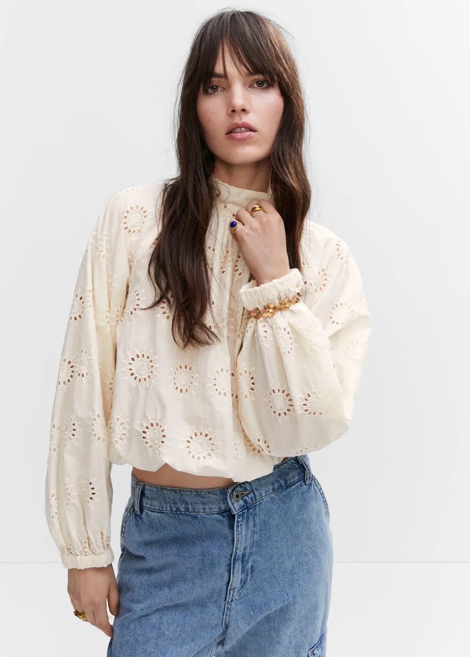 Openwork embroidered blouse - Laurel Morgan