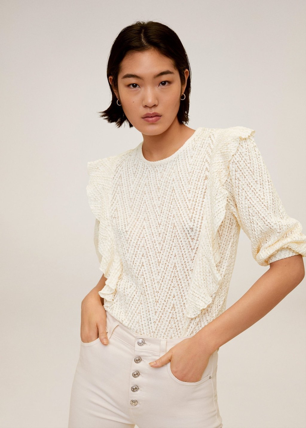 Openwork frills t-shirt - Laurel Morgan