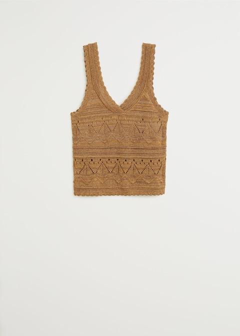 Openwork knit top