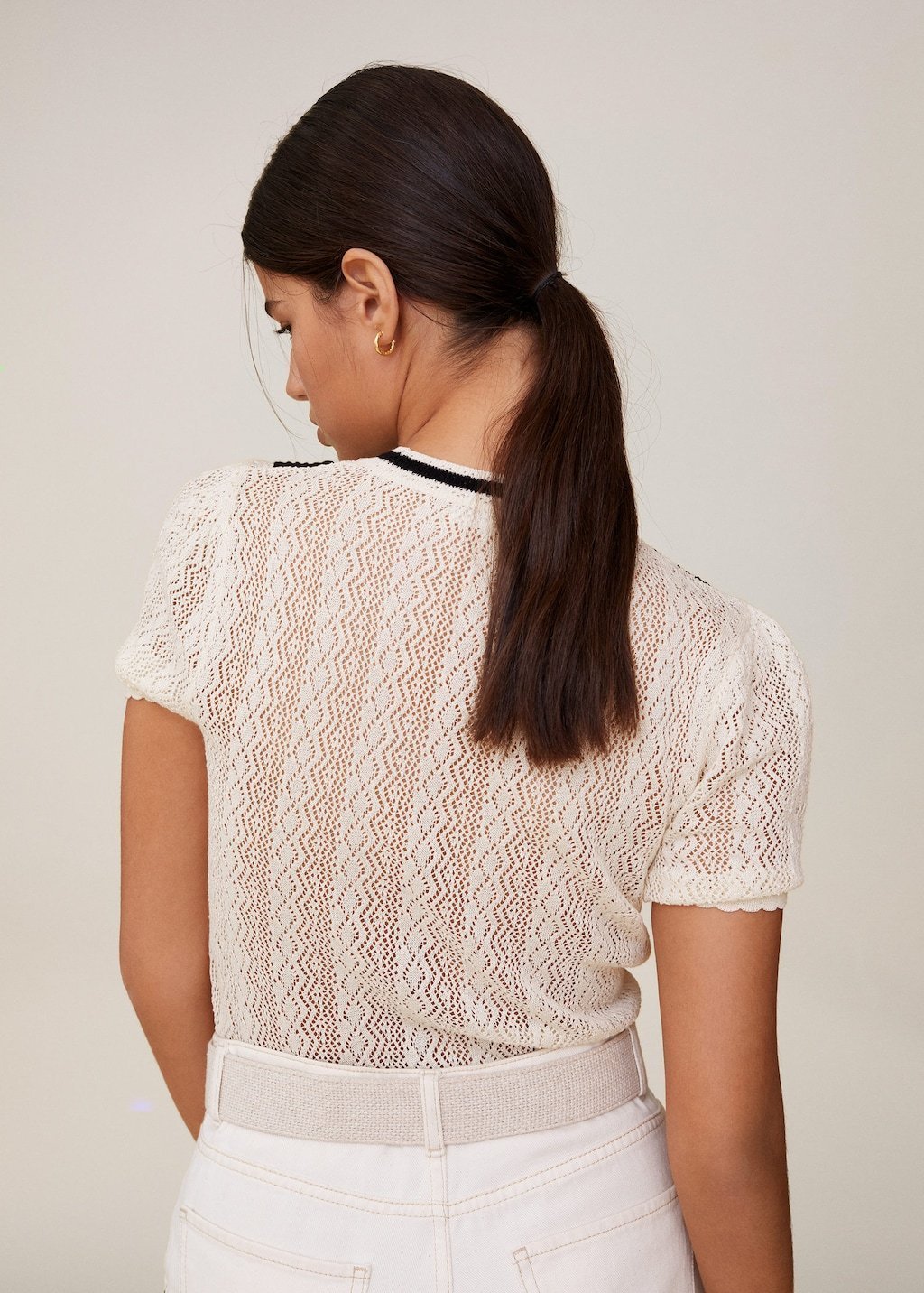 Openwork knit top