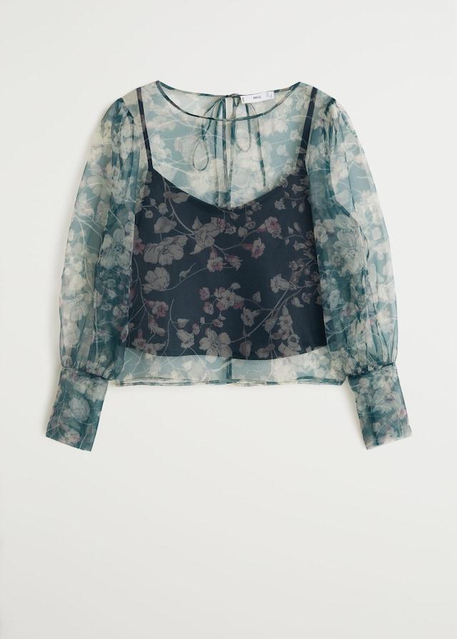 Organza flower blouse