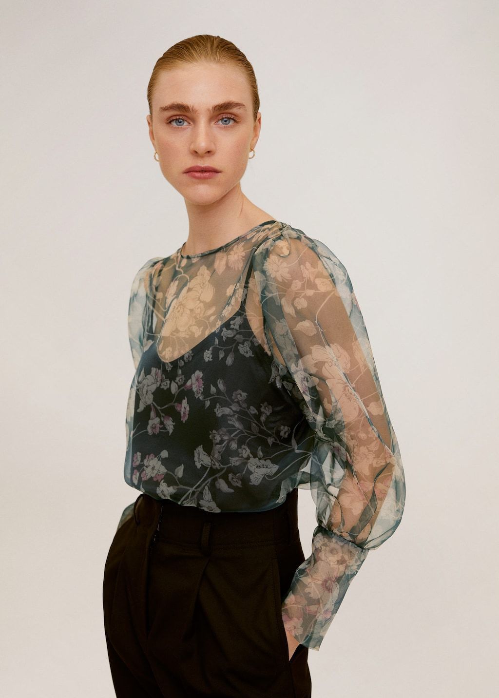 Organza flower blouse