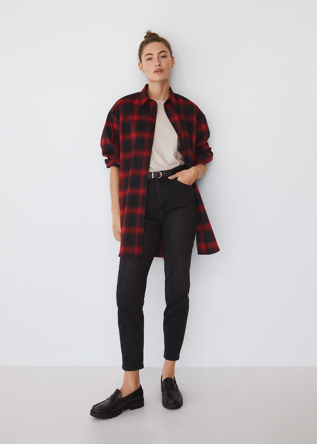 Oversize check shirt