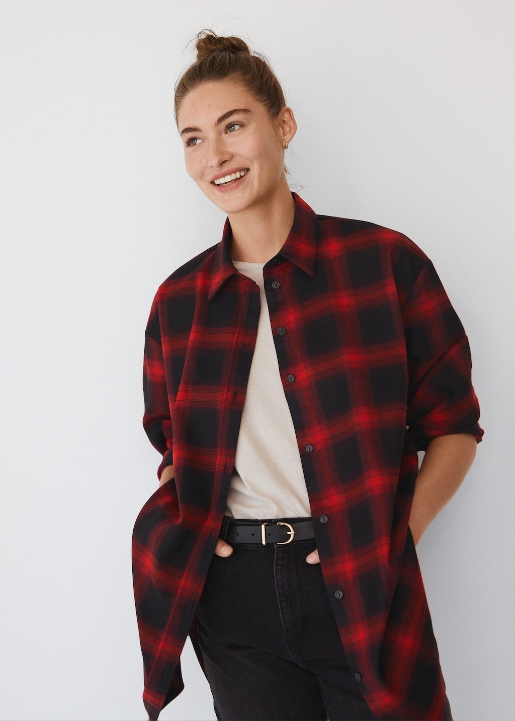 Oversize check shirt