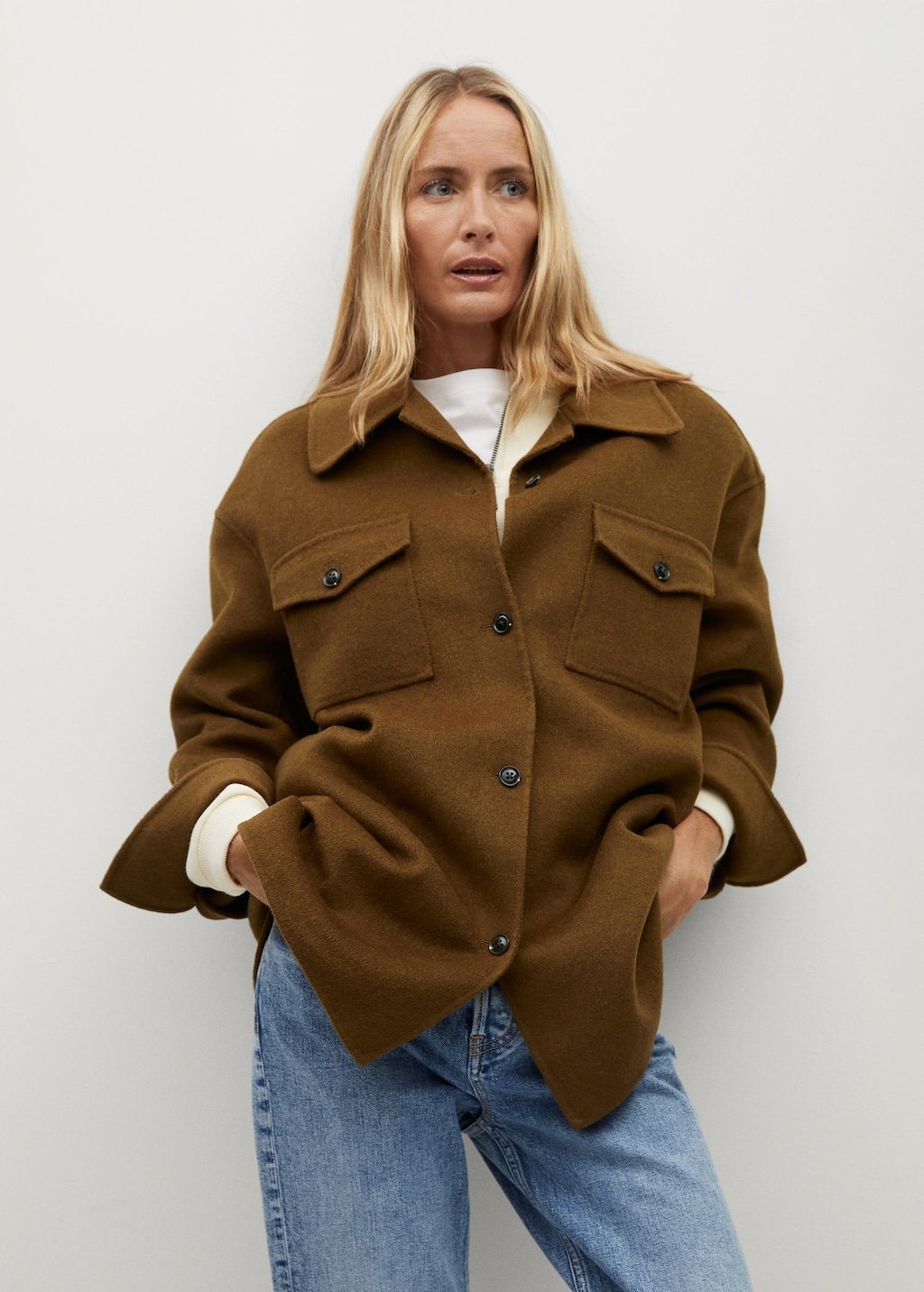 Oversize wool-blend overshirt - Laurel Morgan