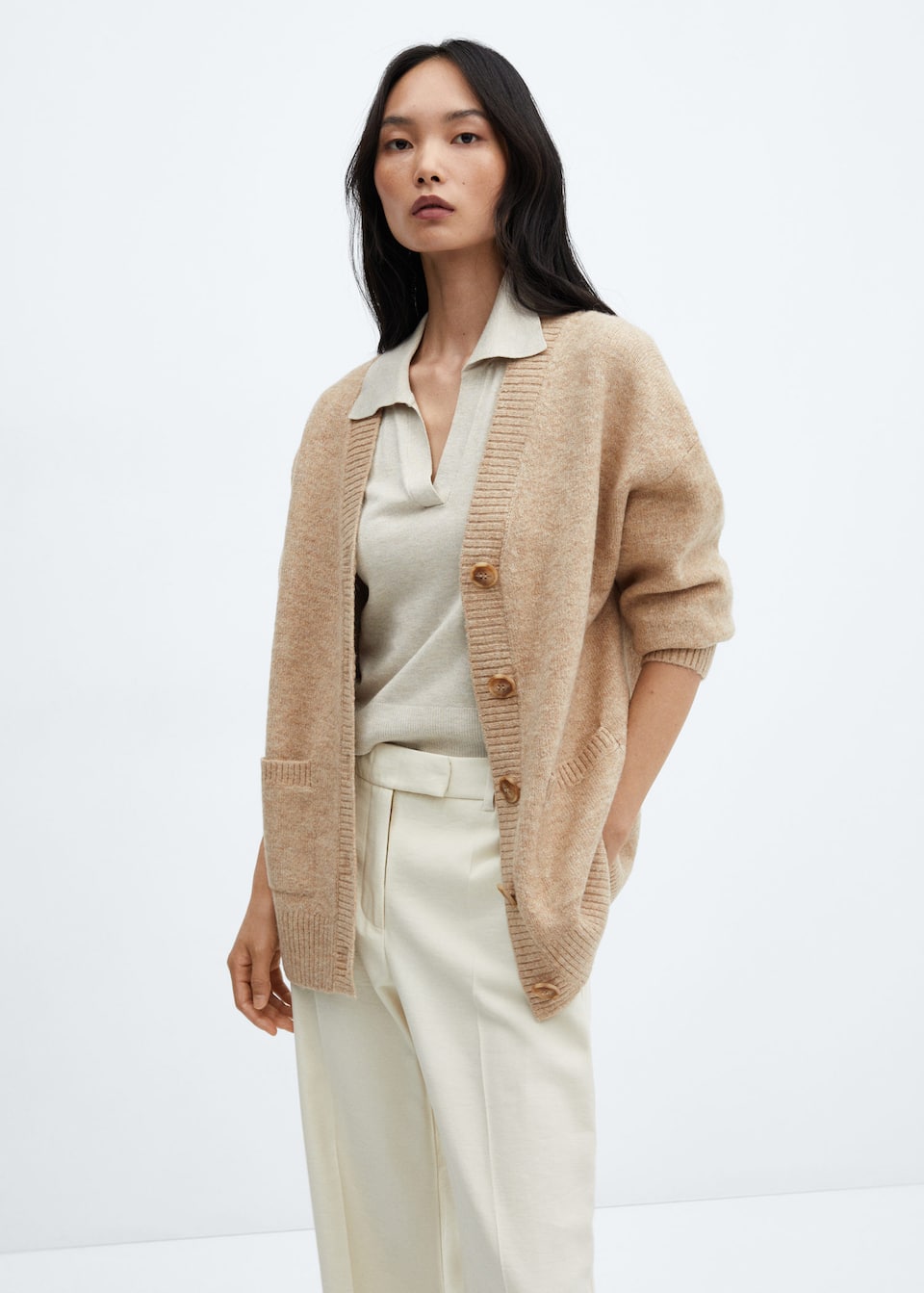 Oversized cardigan with buttons - Laurel Morgan