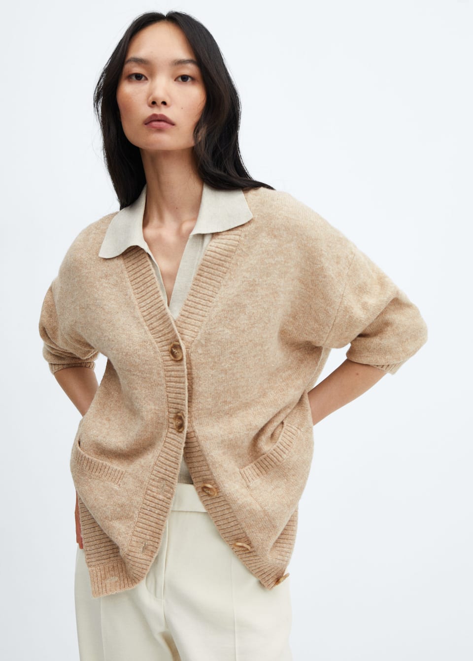 Oversized cardigan with buttons - Laurel Morgan