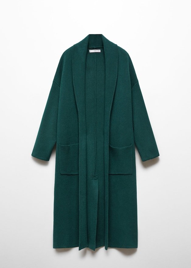 Oversized knitted coat with pockets - Laurel Morgan