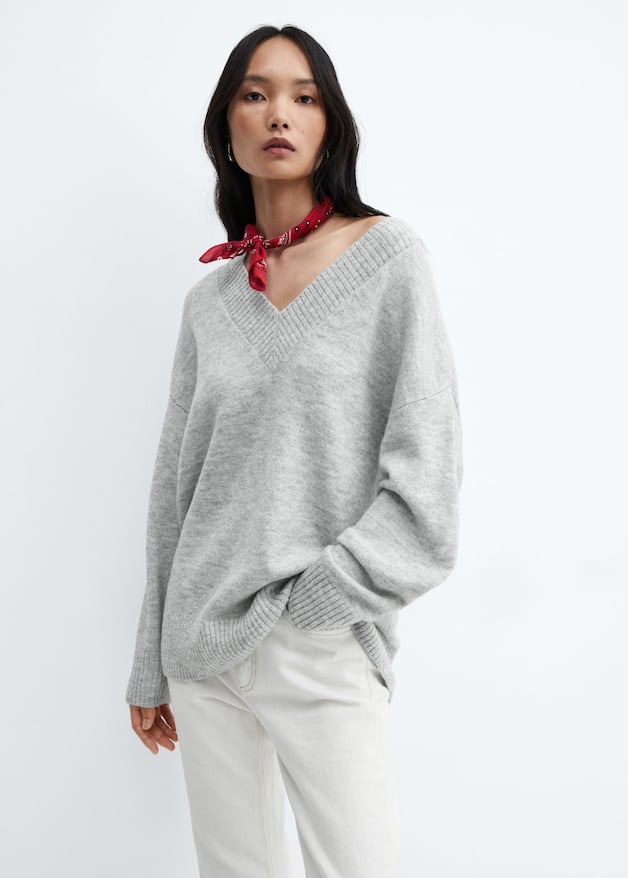 Oversized V-neck sweater