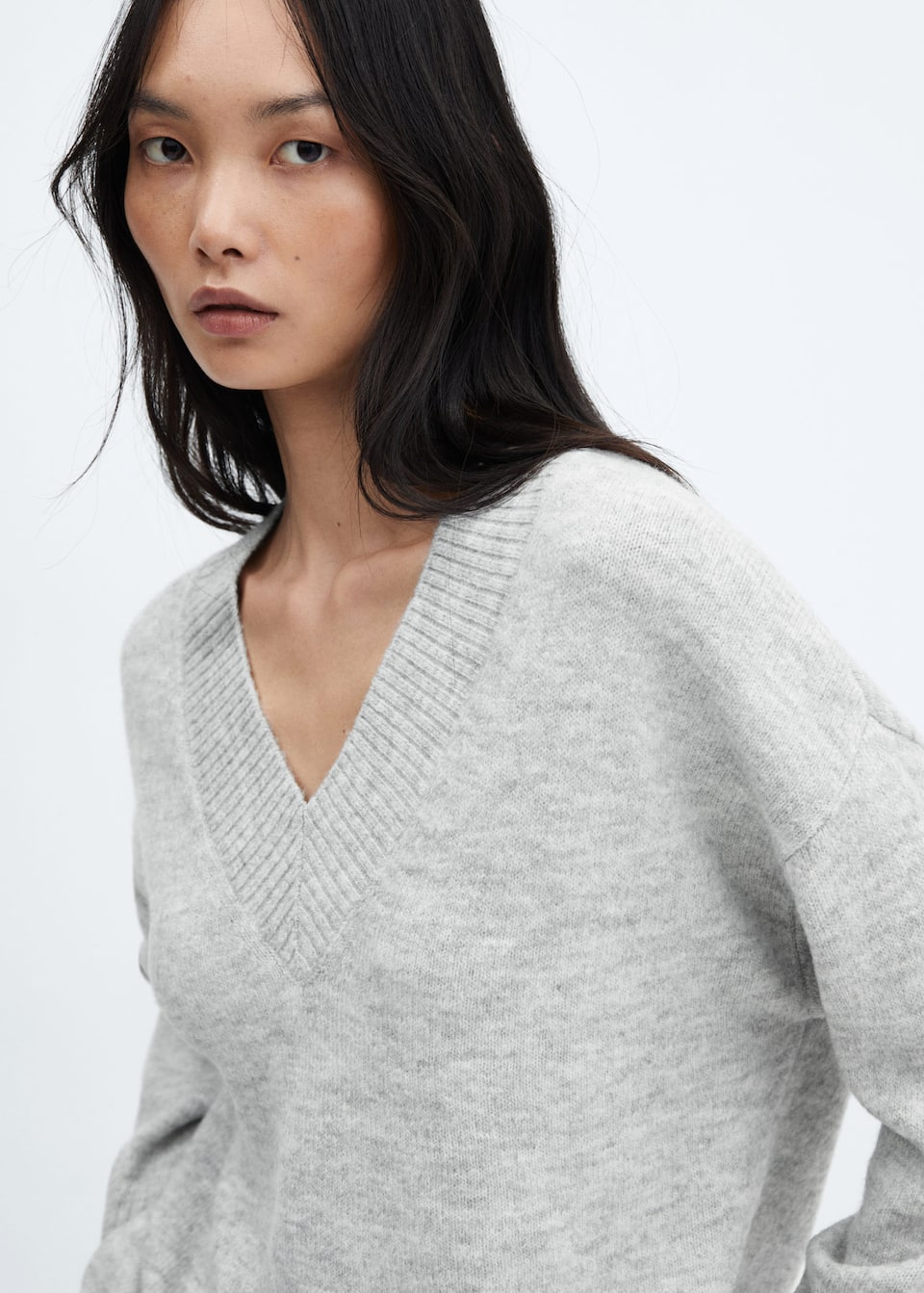 Oversized V-neck sweater