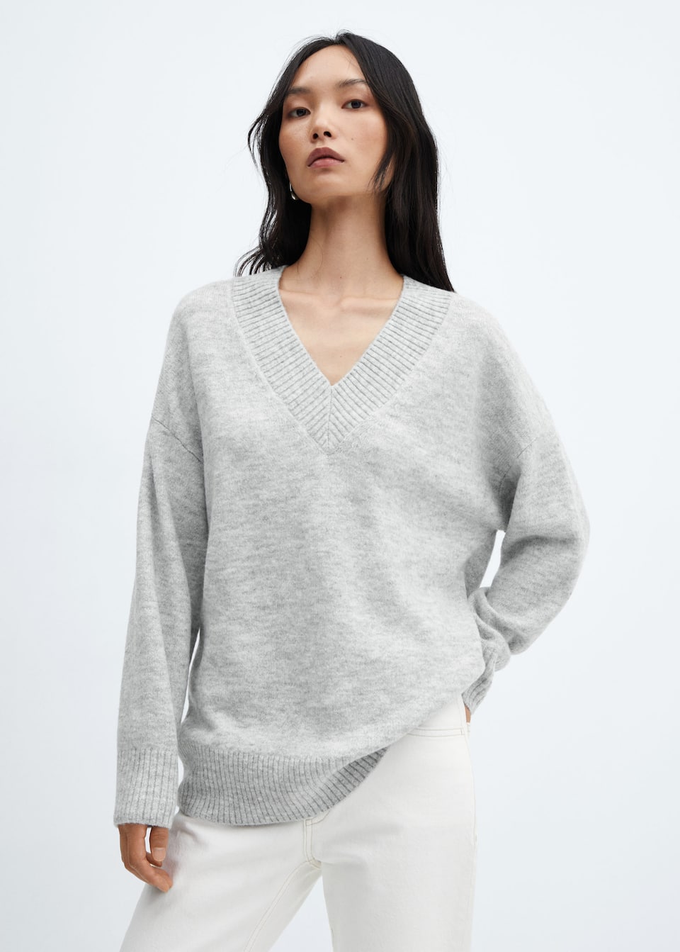 Oversized V-neck sweater