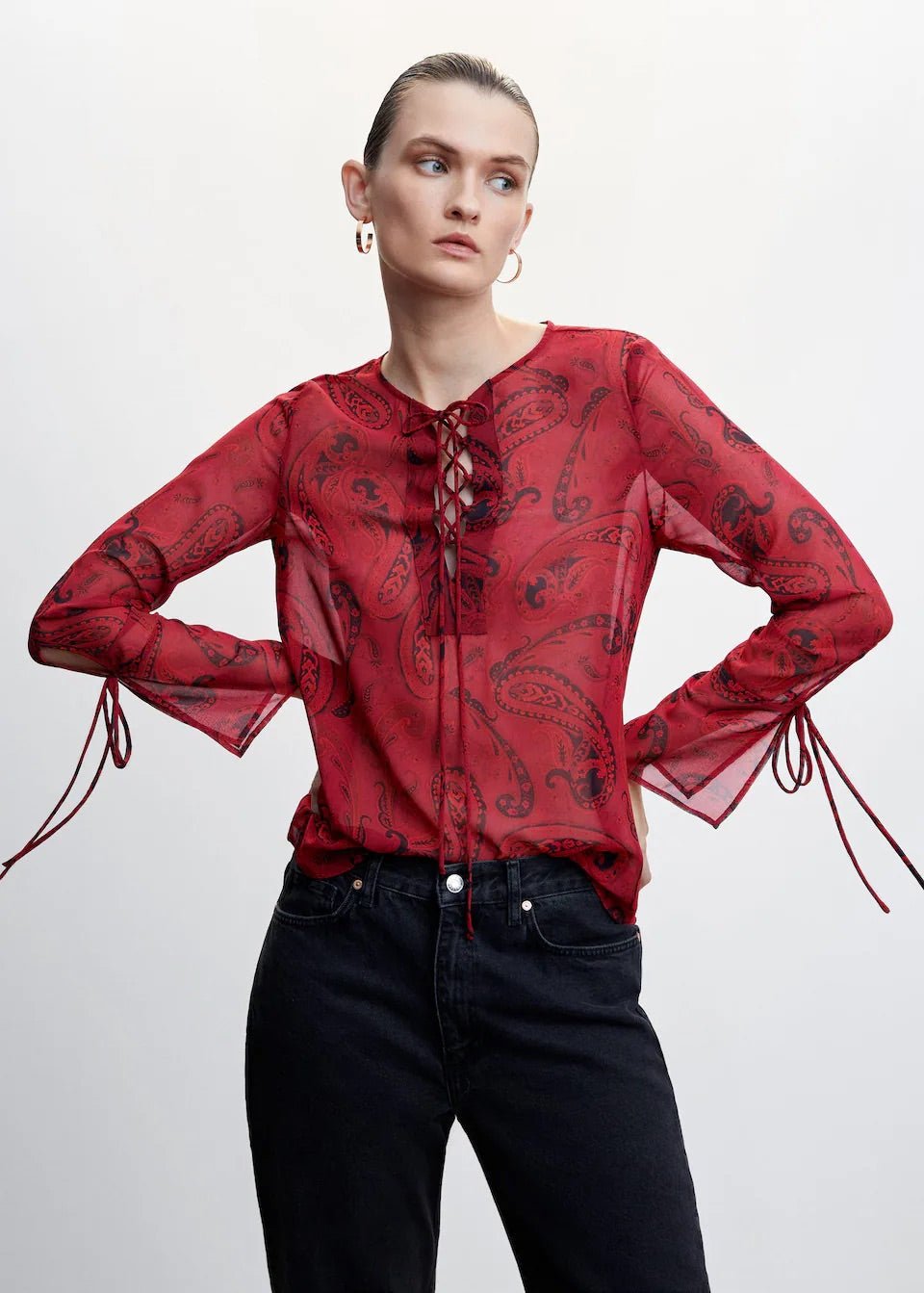 Paisley blouse with bow - Laurel Morgan