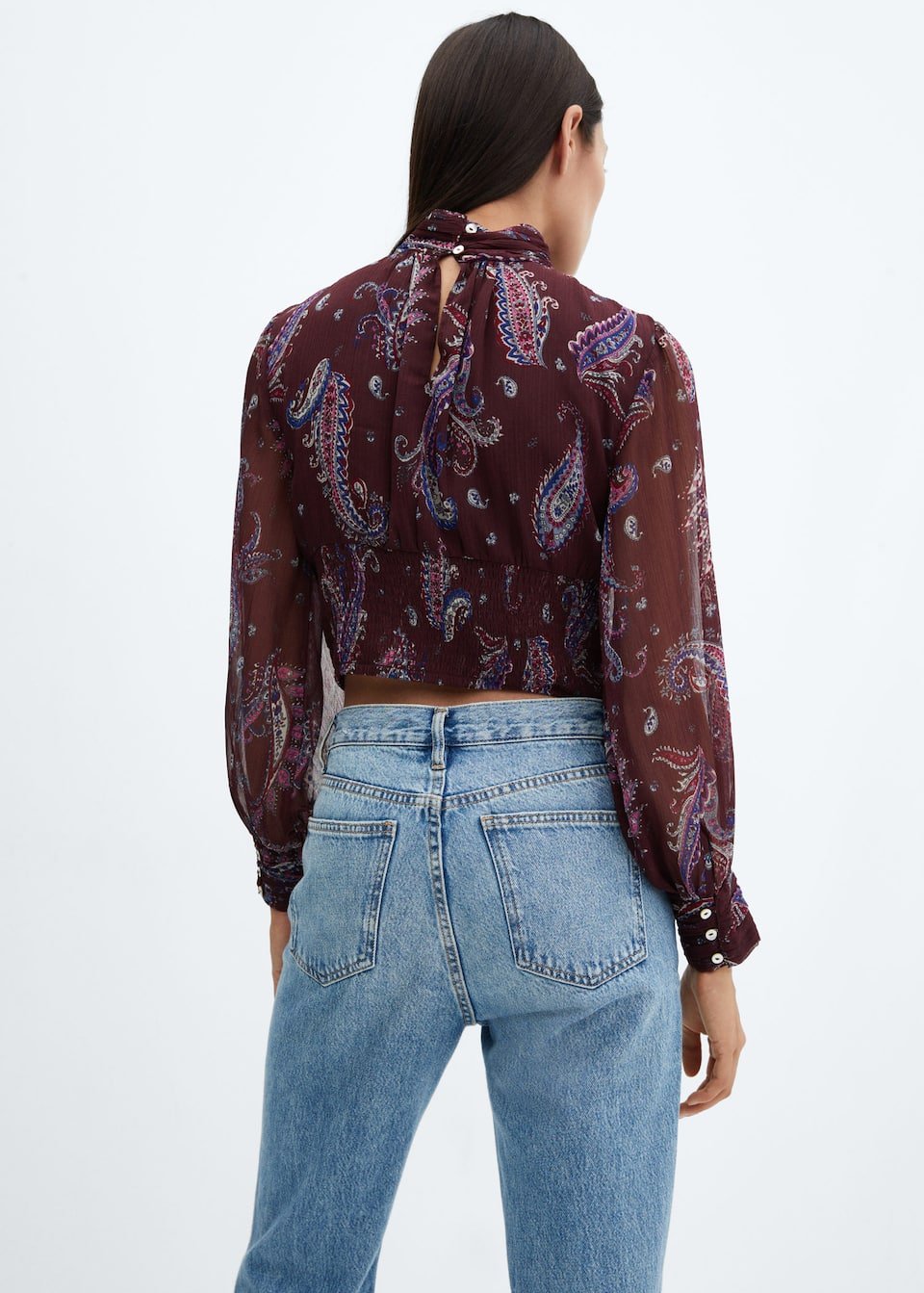 Paisley blouse with puffed sleeves - Laurel Morgan