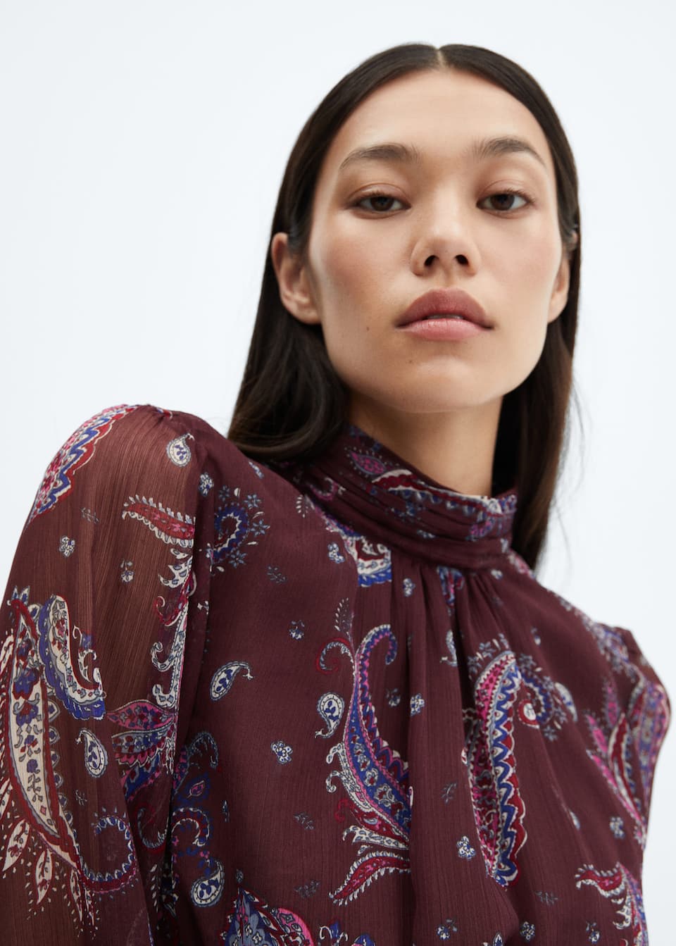 Paisley blouse with puffed sleeves - Laurel Morgan