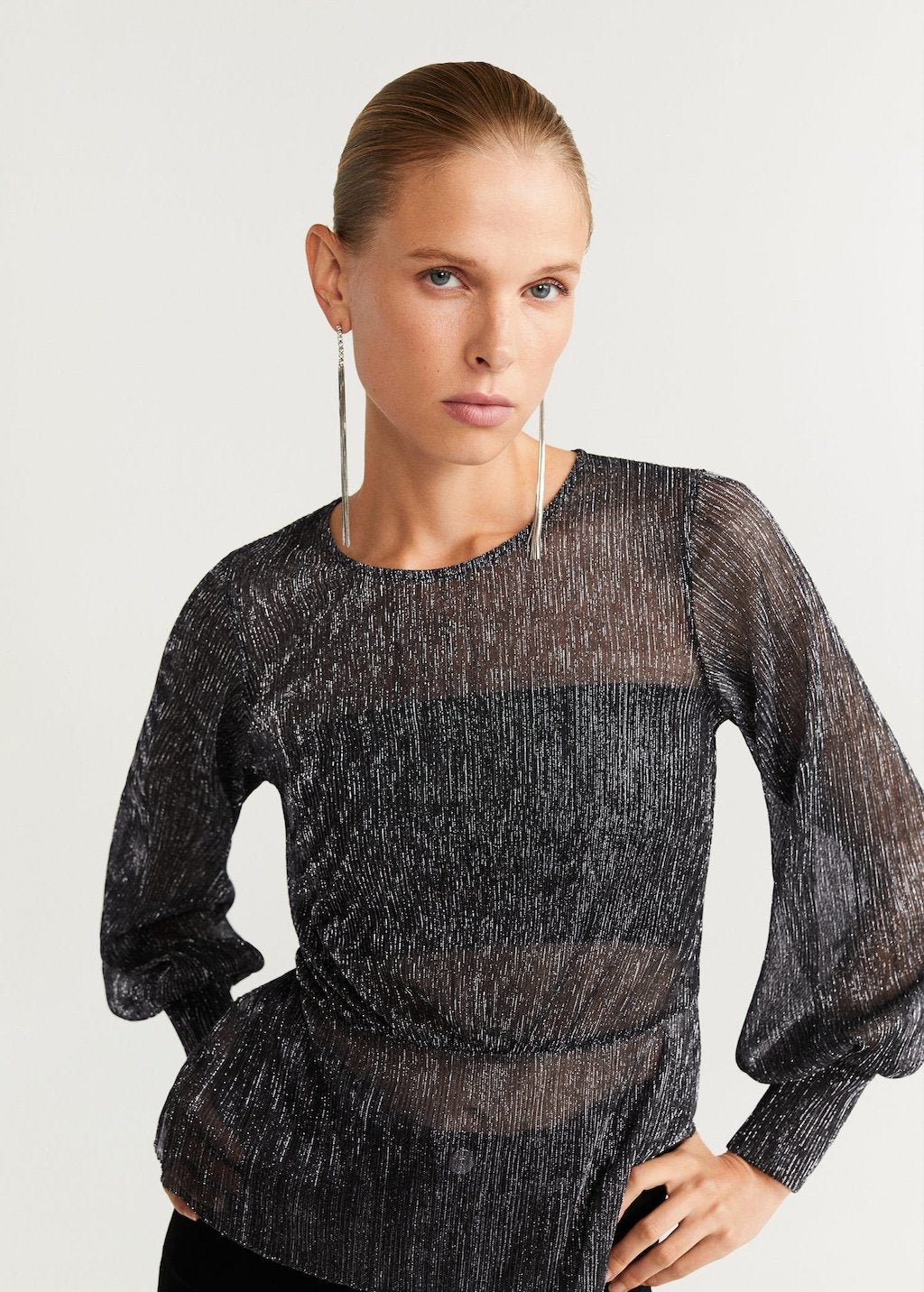 Peplum metallic t-shirt - Laurel Morgan