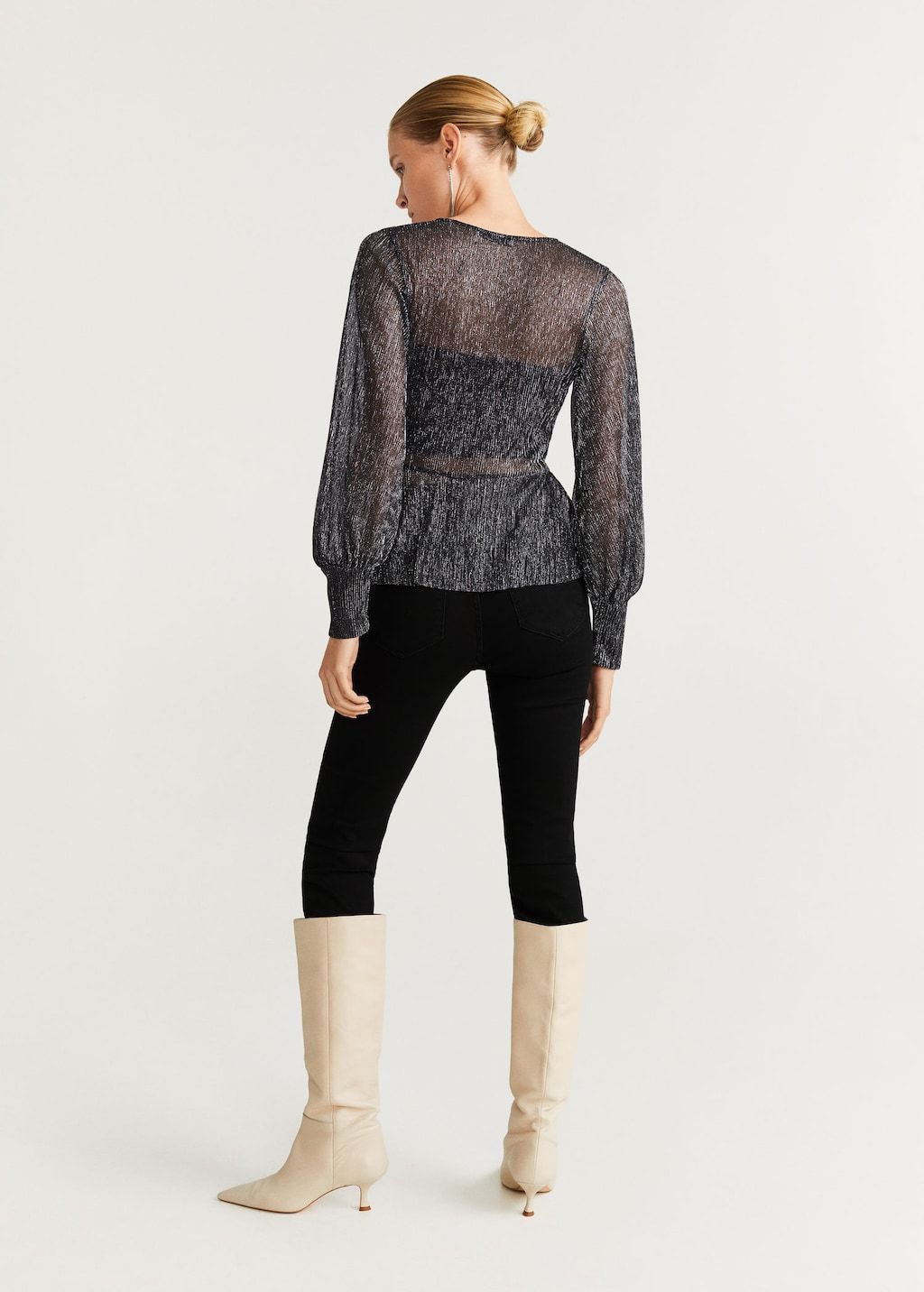 Peplum metallic t-shirt - Laurel Morgan