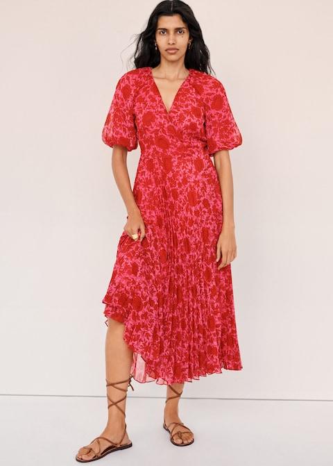 Pleated floral dress - Laurel Morgan