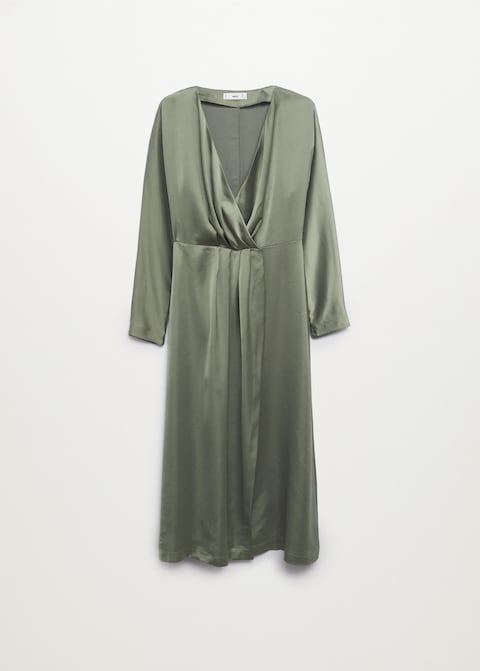 Pleated satin dress - Laurel Morgan