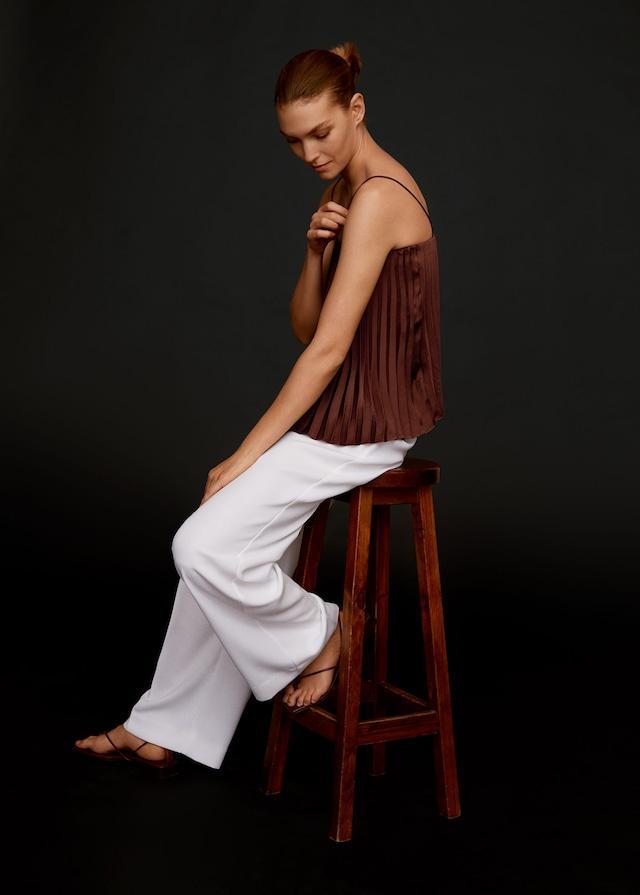 Pleated satin top - Laurel Morgan