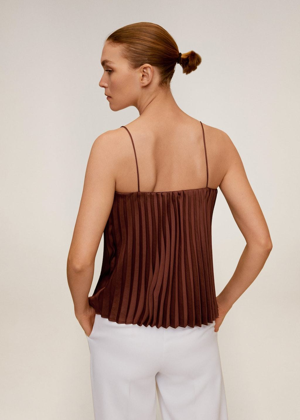 Pleated satin top - Laurel Morgan