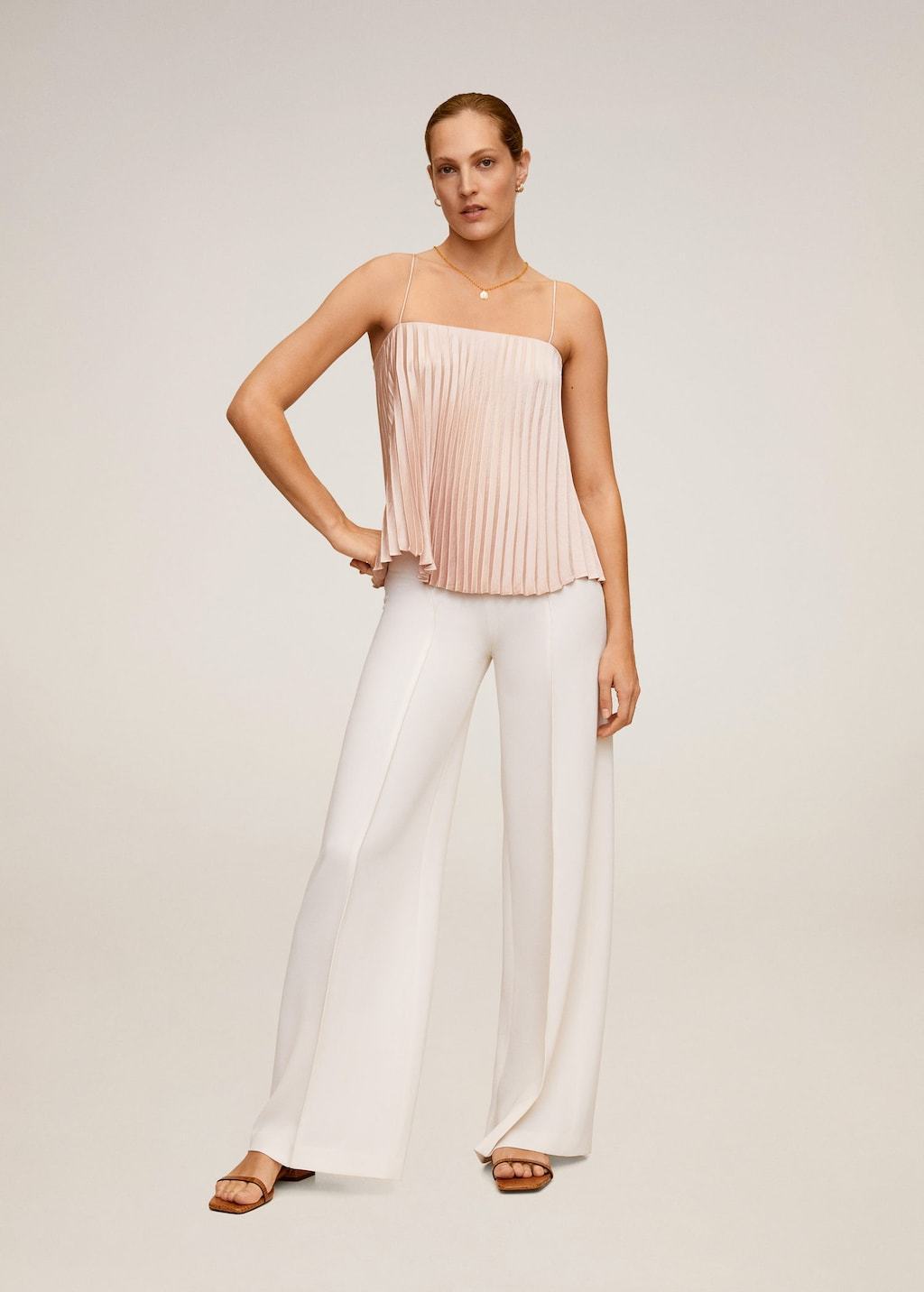 Pleated satin top - Laurel Morgan