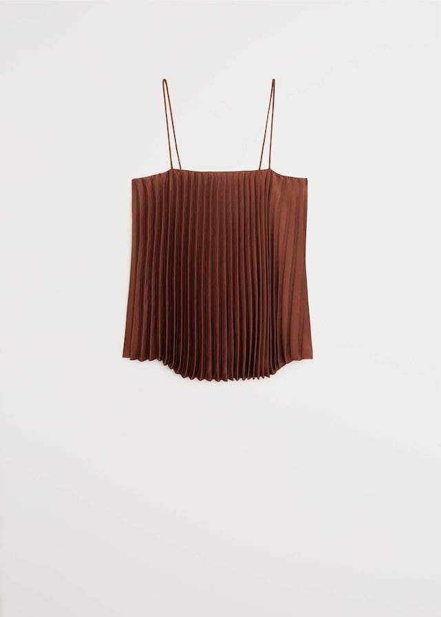 Pleated satin top - Laurel Morgan