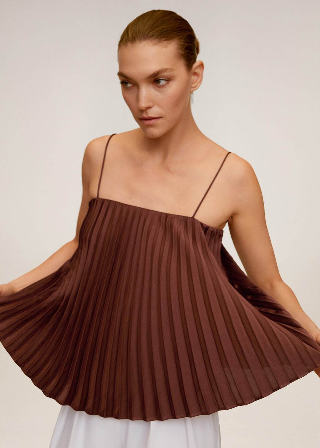 Pleated satin top - Laurel Morgan