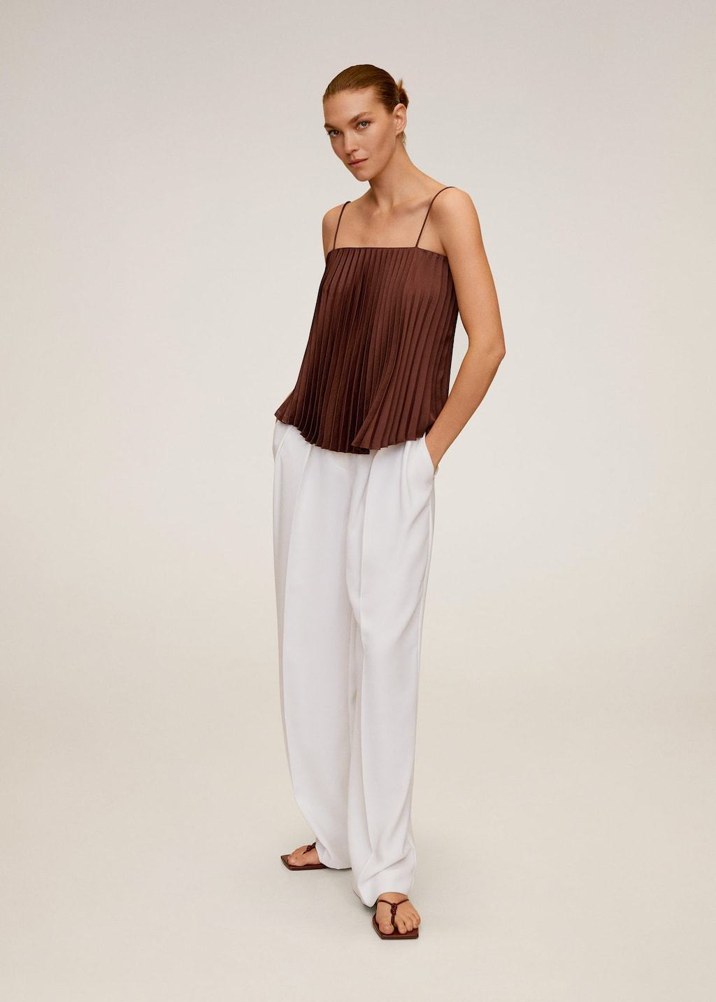 Pleated satin top - Laurel Morgan