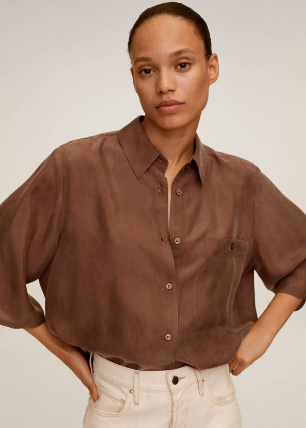 Pocket cupro shirt - Laurel Morgan