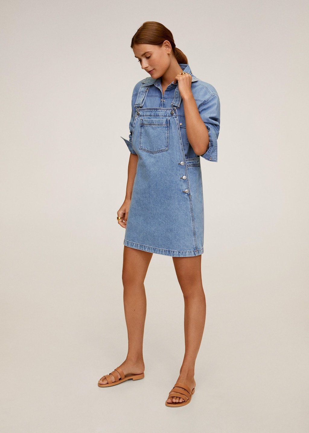 Pocket denim pinafore dress - Laurel Morgan