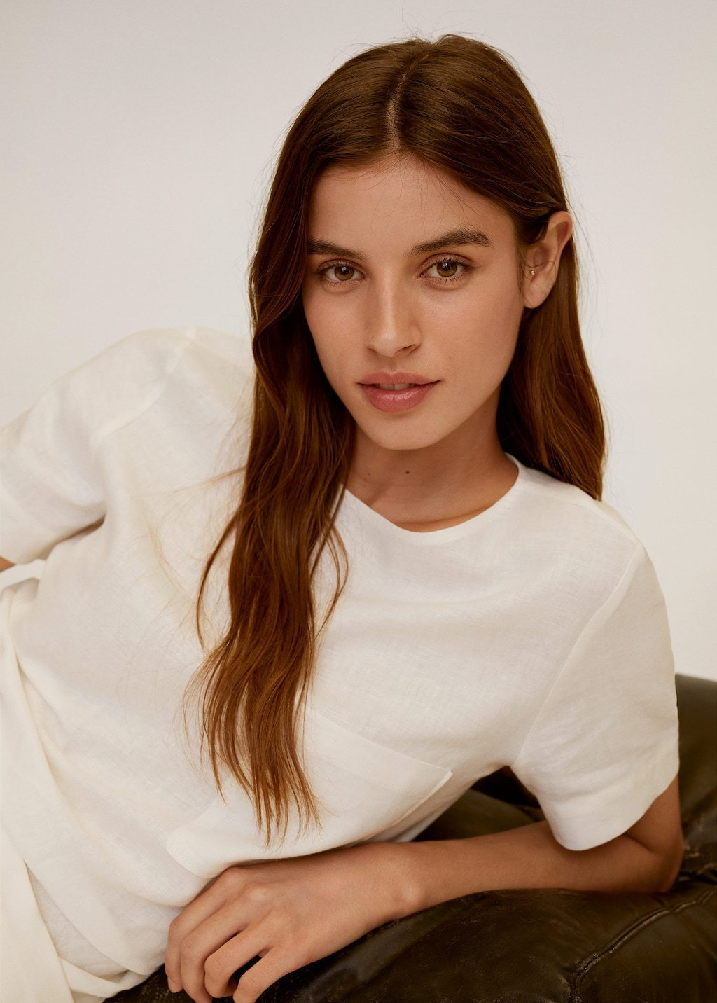 Pocket linen-blend blouse - Laurel Morgan