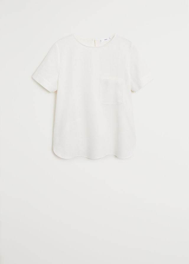 Pocket linen-blend blouse - Laurel Morgan