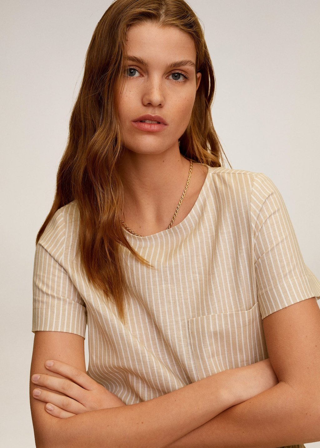 Pocket linen-blend blouse - Laurel Morgan