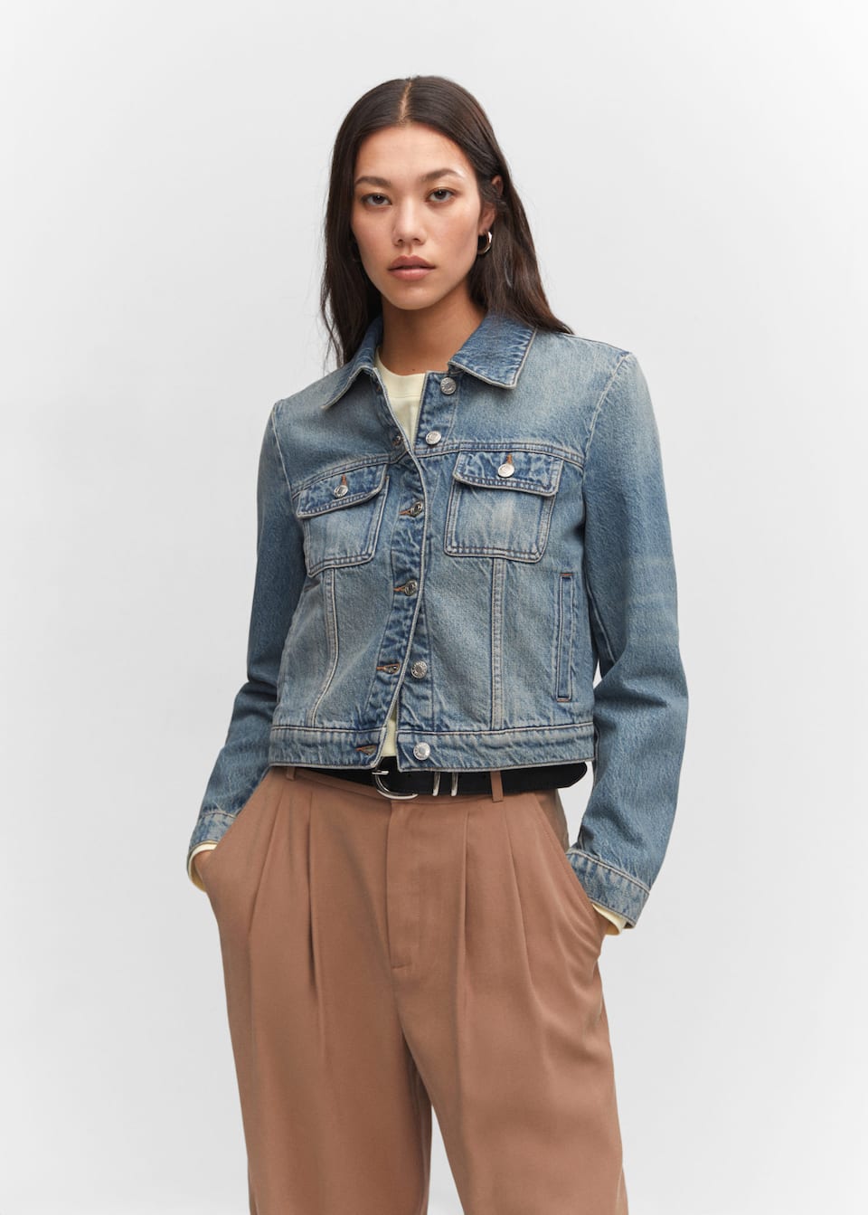 Pocketed denim jacket - Laurel Morgan